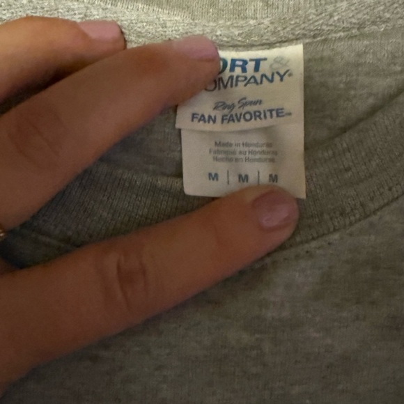 Gray Crewneck Sweater with Bold Text - Picture 5 of 5